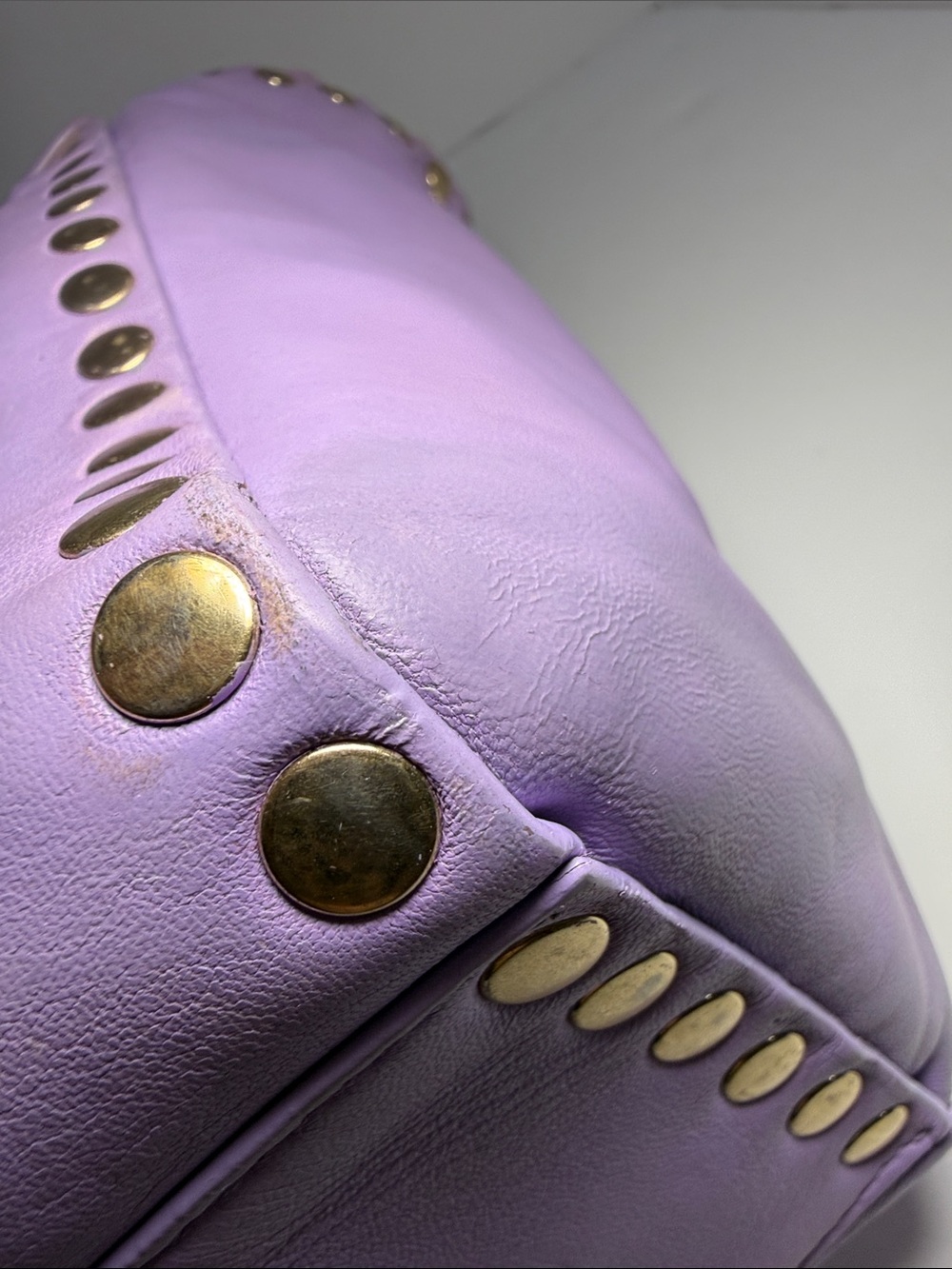 Versace Medusa Stud Leather Tote – Lavender/Lilac - Picture 10 of 16